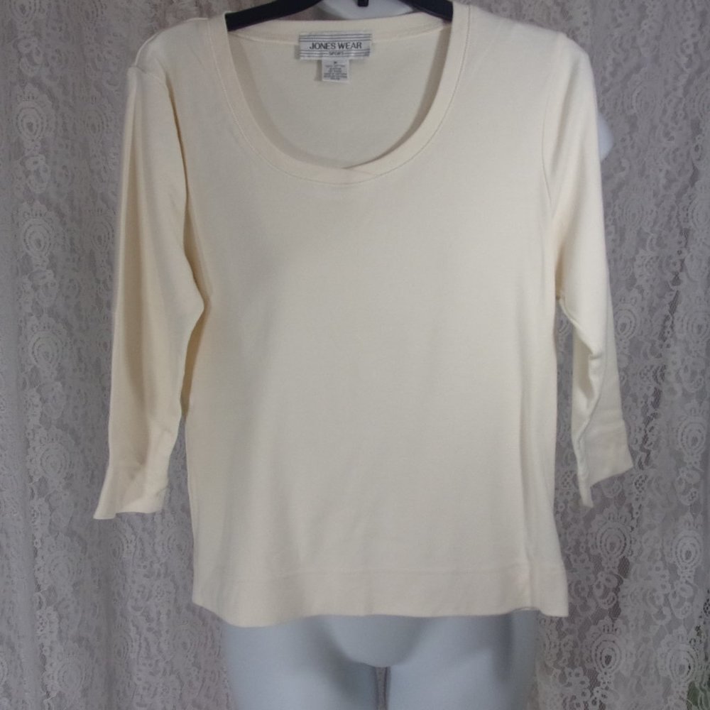 Jones Wear Off White Natural Top Tee Cotton NWOT